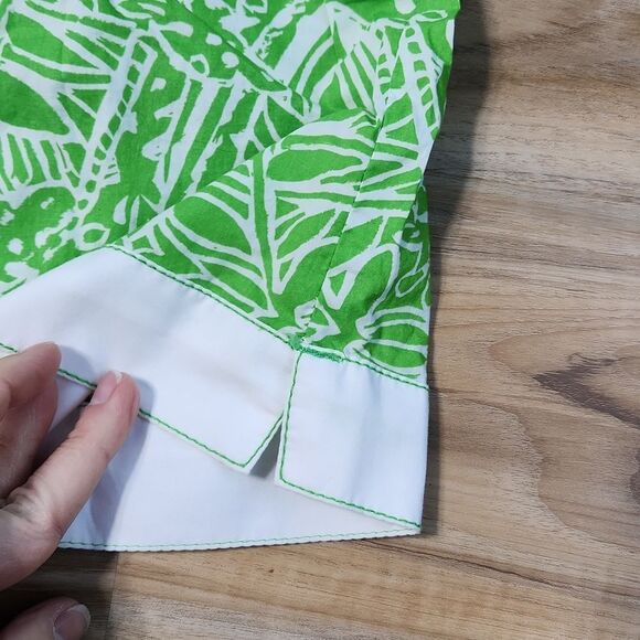 🦋Vintage Lilly Pulitzer Lime Leaf & Giraffe Print 3/4 Sleeve Tunic Top XSmall - Picture 8 of 13